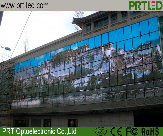 P25 High Transmission Full Color Transparent LED Billboard for Building Glass Wall